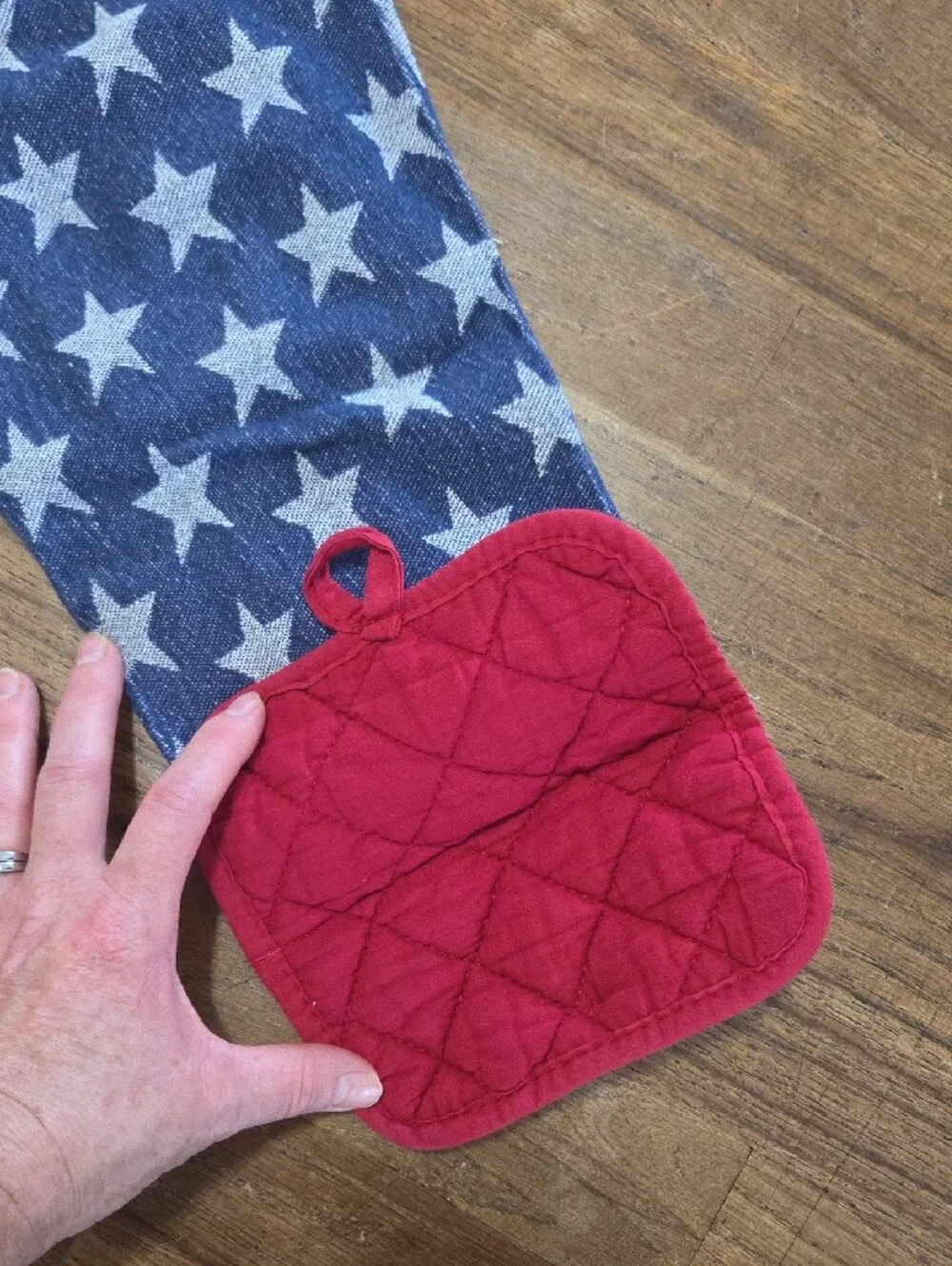 Hand Made Patriotic Hanging Kitchen Towel